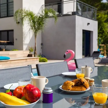Modern Super-cannes Heated Pool, Parking, Clim, 7 Min To Cannes 别墅 *
